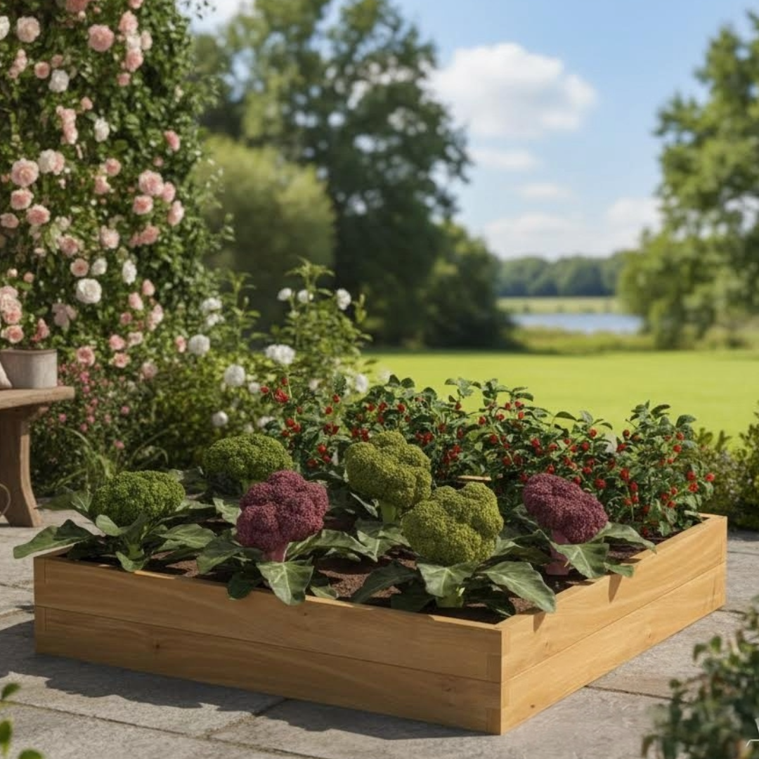 Hochbeet aus Holz mit Vlieseinlage & Metallstiften – stabiles Stecksystem für Garten & Selbstversorgung