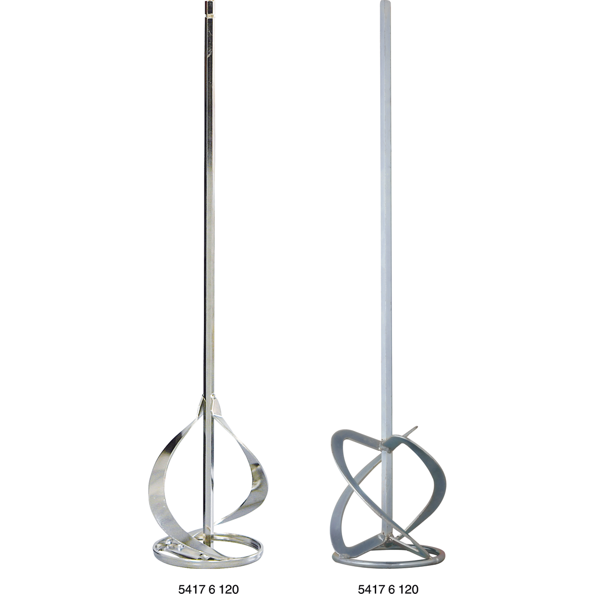Rührquirl 100 mm – 6-Kant Schaft, 3W-Form ziehend, Stahl verzinkt, Schutzring, für Bohrmaschine & Mörtel