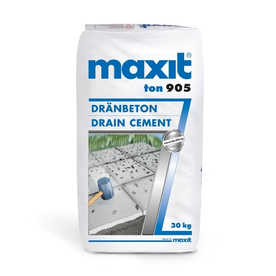 maxit ton 905 Dränbeton 30 kg, wasserdurchlässig, zur Minderung von Staunässe