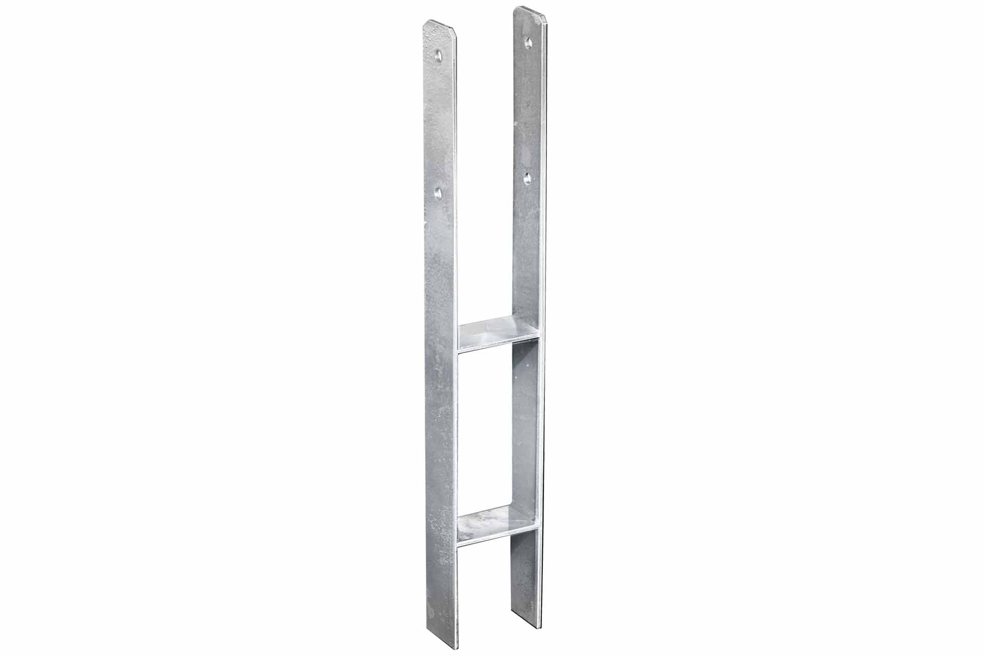 H-Pfostenträger 9x9x60 cm – Stahl verzinkt – stabiler Pfostenanker für Zaunpfosten 9x9 cm