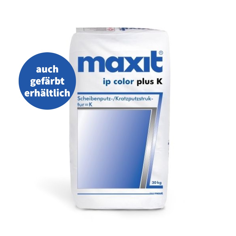 maxit ip color plus K 2,0 mm 30kg auch gefärbt erhältlich mit ausgesuchten Edelputzkörnungen mit Zusätzen zur Haftverbesserung