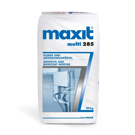maxit multi 285 Kleber und Armierungsmörtel für Wärmedämm-Verbundsysteme, in der Baustoffklasse A1 - nicht brennbar maxit multi 285 Kleber und Armierungsmörtel für Wärmedämm-Verbundsysteme, in der Baustoffklasse A1 - nicht brennbar