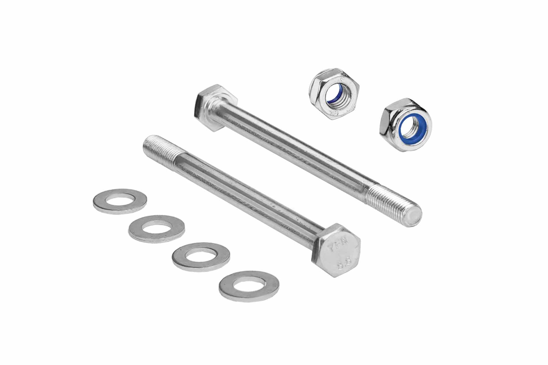 Schrauben-Set M10 x 120 mm (DIN 931) – passend für Bodenanker & Bodenhülsen 9x9 cm – 2 Stück Sechskantschrauben inkl. Muttern