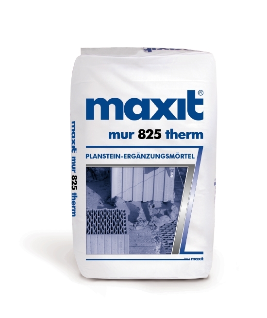 maxit mur 825 therm Planstein- und Ergänzungsmörtel vielseitig einsetzbar - z.B. zum Erstellen der Kimmschicht, zur Stoßfugenvermörtelung oder als Ausgleichsmörtel