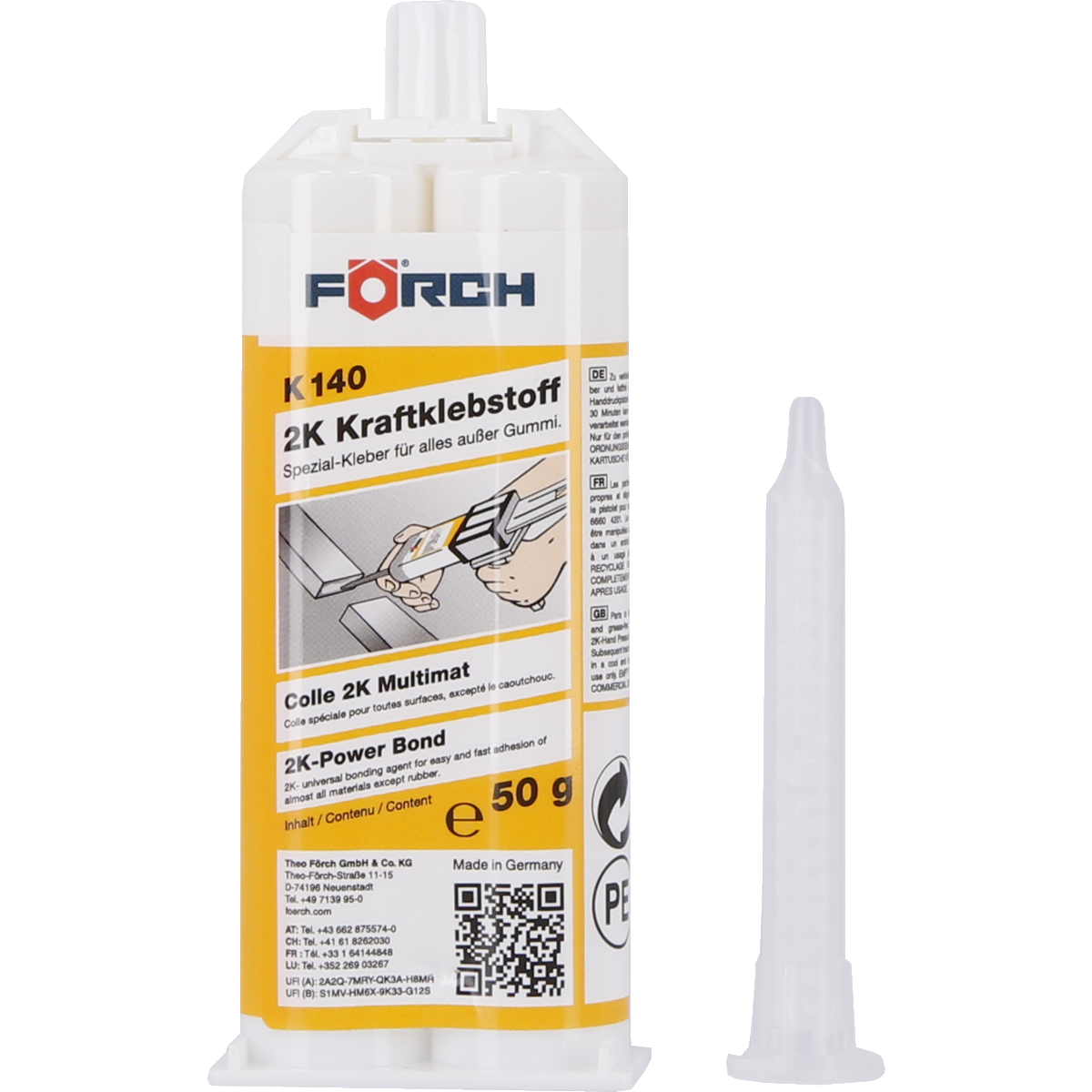 Förch Fasteners Förch Kraftklebstoff 2K K140 – Der leistungsstarke Universal-Kleber für ...