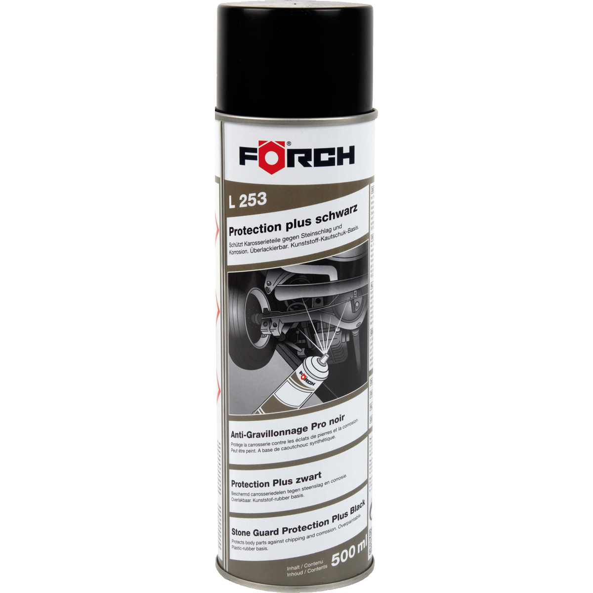 FÖRCH UBS Protection Plus schwarz L253 – Unterbodenschutz Spray 500 ml | Steinschlagschutz & Korrosionsschutz für Fahrzeug & Karosserie