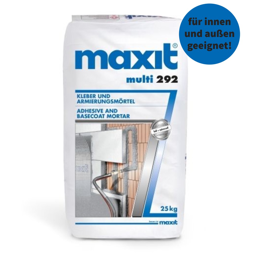 maxit multi 292 Kleber- und Armierungsmörtel 25kg - für innen als auch außen geeignet - faserverstärkt für noch besseren Halt maxit multi 292 Kleber- und Armierungsmörtel 25kg - für innen als auch außen geeignet - faserverstärkt für noch besseren Halt