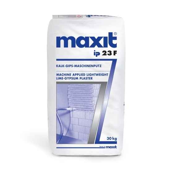 maxit ip 23 F Kalk-Gips-Maschinenputz 30kg zur Herstellung von einlagigem Innenputz, geeignet für den Innenbereich