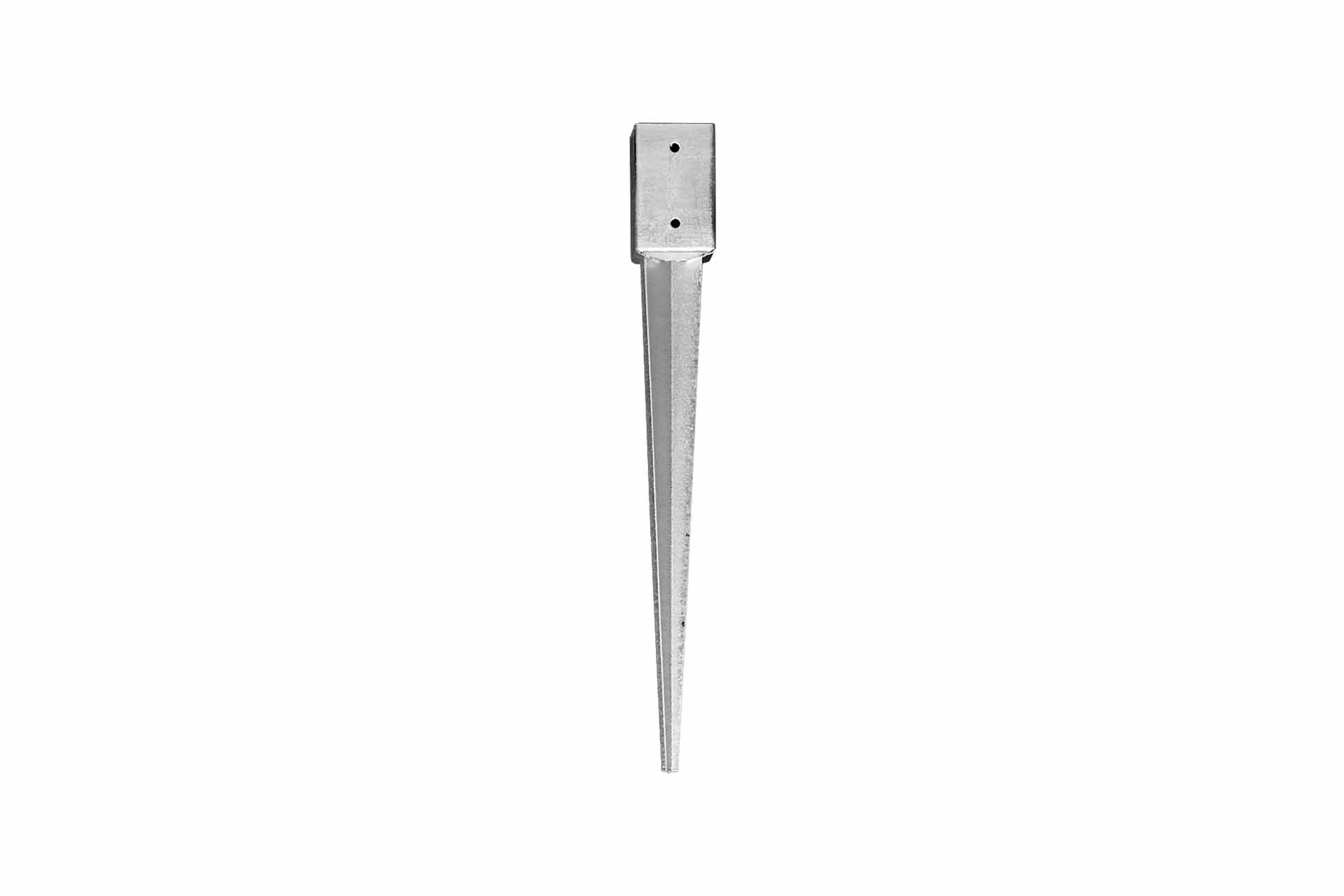 Einschlagbodenhülse 9x9 cm – Stahl verzinkt, 75 cm lang – passend für Zaunpfosten 9x9 cm– für Zäune bis 120 cm Höhe