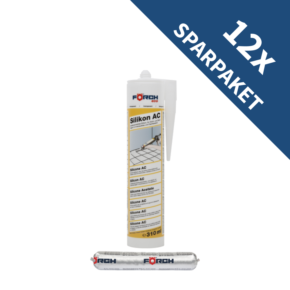 Förch Fasteners 12x Förch Silikon AC ECO – Der Allrounder für elastische Abdichtungen ...